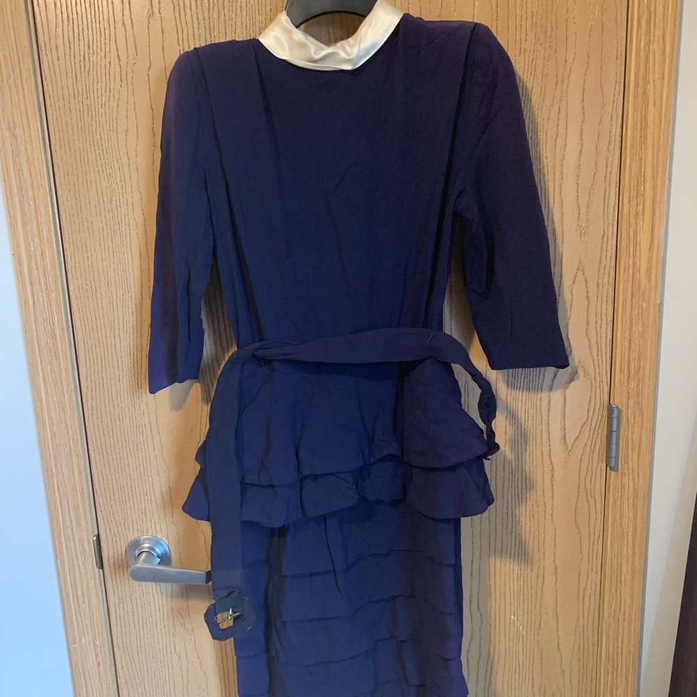 1940’s Elegant Navy Blue Dress